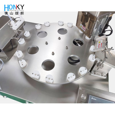 Semi-auto Small Bottle Liquid Filling And Capping Machine With Dual Channel System For Small Bottle Tube Packing Cosmetic Industry