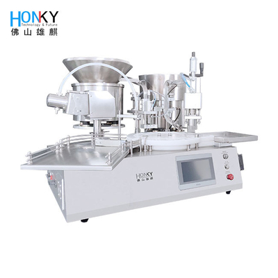 Desktop Automatische 10 ml Glasflasche Füllung Kappenmaschine mit automatischer Kappenladenfunktion für die Pharmaindustrie