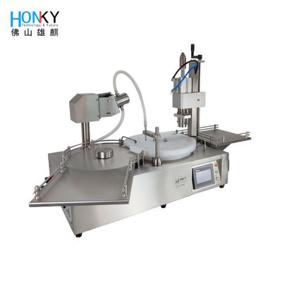 Halbautomatische 25 BPM 10ml Flaschenfüll- und -verschlussmaschine mit Flaschencrimp-Funktion zur Füllung von ätherischen Ölen